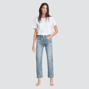 Rag & Bone Maya High Rise Ankle Cropped Straight Jeans | Size 34